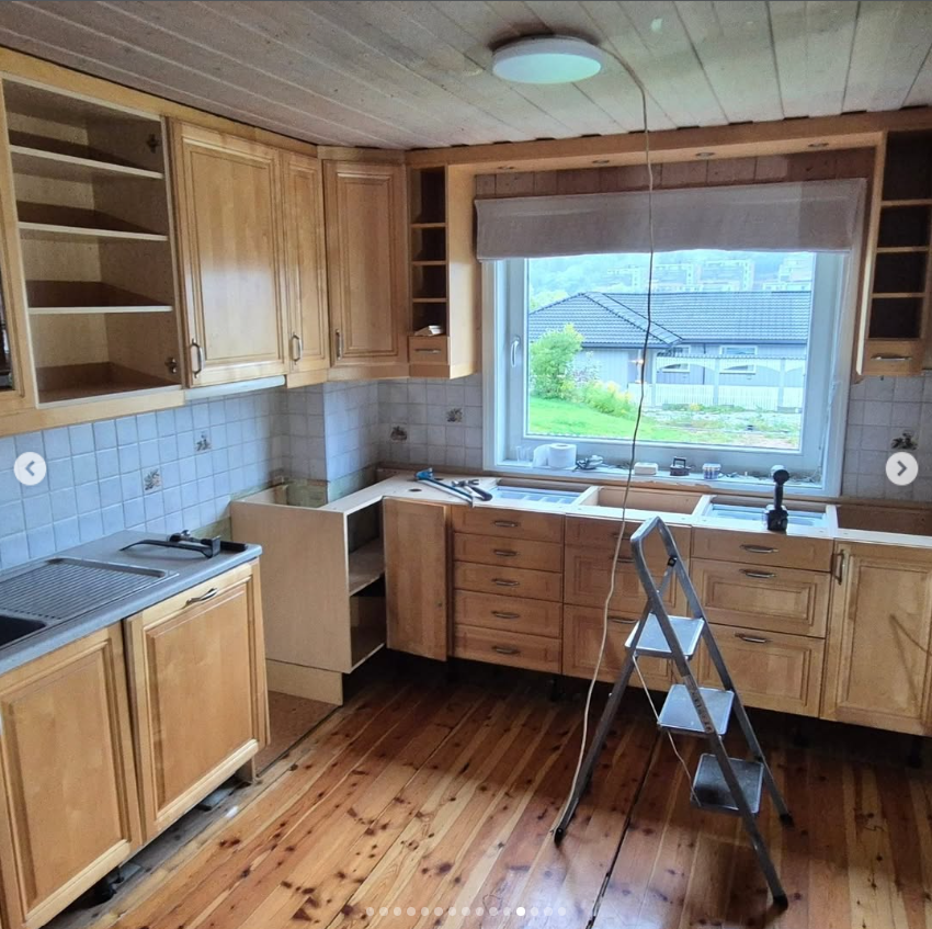 Totalrenovering av enebolig, Slemmestad – Før – gammelt kjøkken